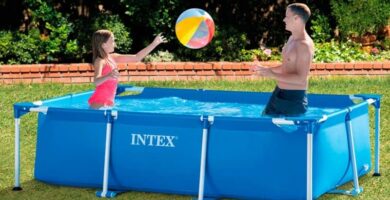 Niños jugando a la pelota dentro de una piscina INTEX 28271 NP.